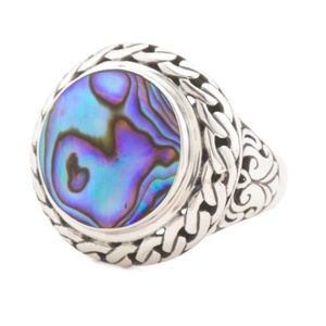 **Size 6** NWT - Annika Witt - Made in Bali Sterling Silver Abalone Ring